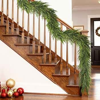 16FT Real Touch Norfolk Pine Garland - Artificial Christmas Garland Fake Green Faux Pine Needles ... | Amazon (US)