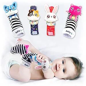 BABY K Baby Rattle Socks for Girls & Boys (Pet Set) - Baby Toys 6-12 Months - Baby Wrist Rattles ... | Amazon (US)