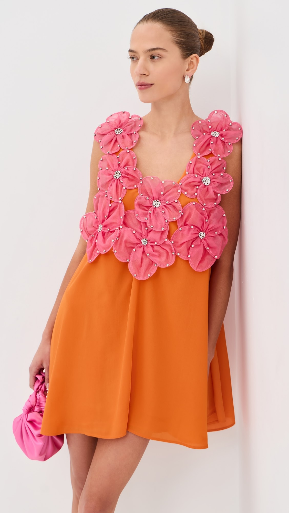 3D Jewel Floral Mini Swing Dress | Shopbop