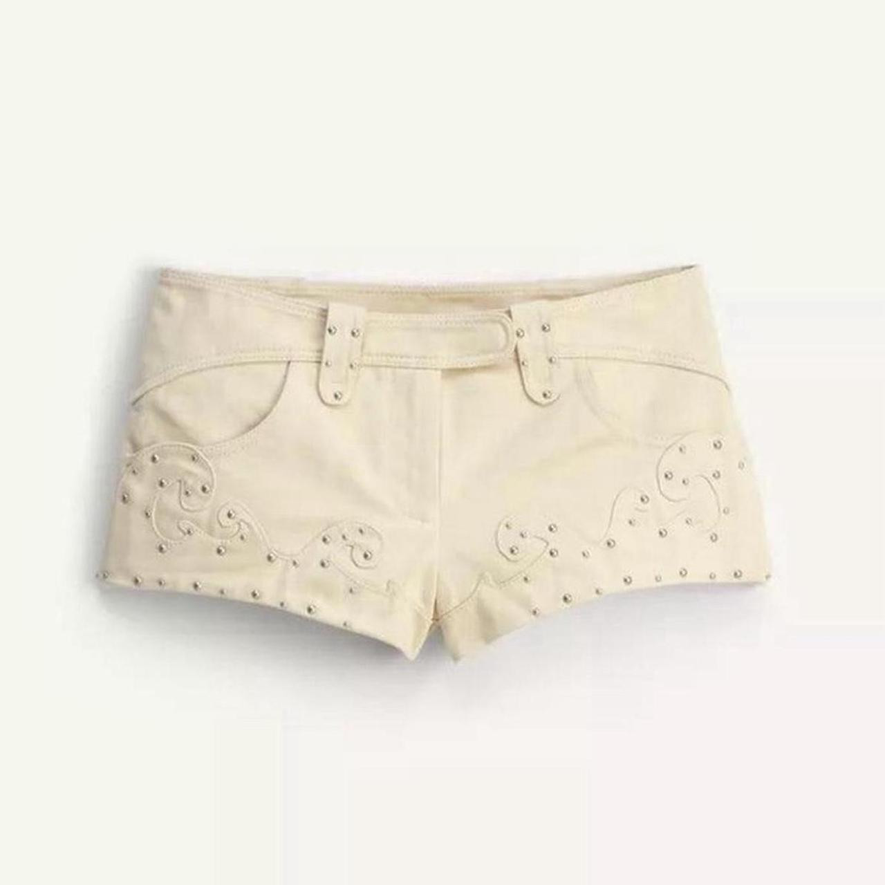 LIMITED EDITION zara cream studded shorts 
- nwt
-... | Depop | Depop Ltd AU