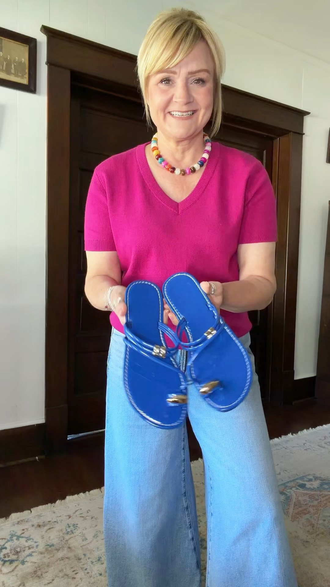 Spring Casual OOTD Over 50.  
My 3rd of these sweaters.  They fit well, wear well and wash up nicely.  I have 2 of these necklaces also.

#LTKootd #LTKOver40