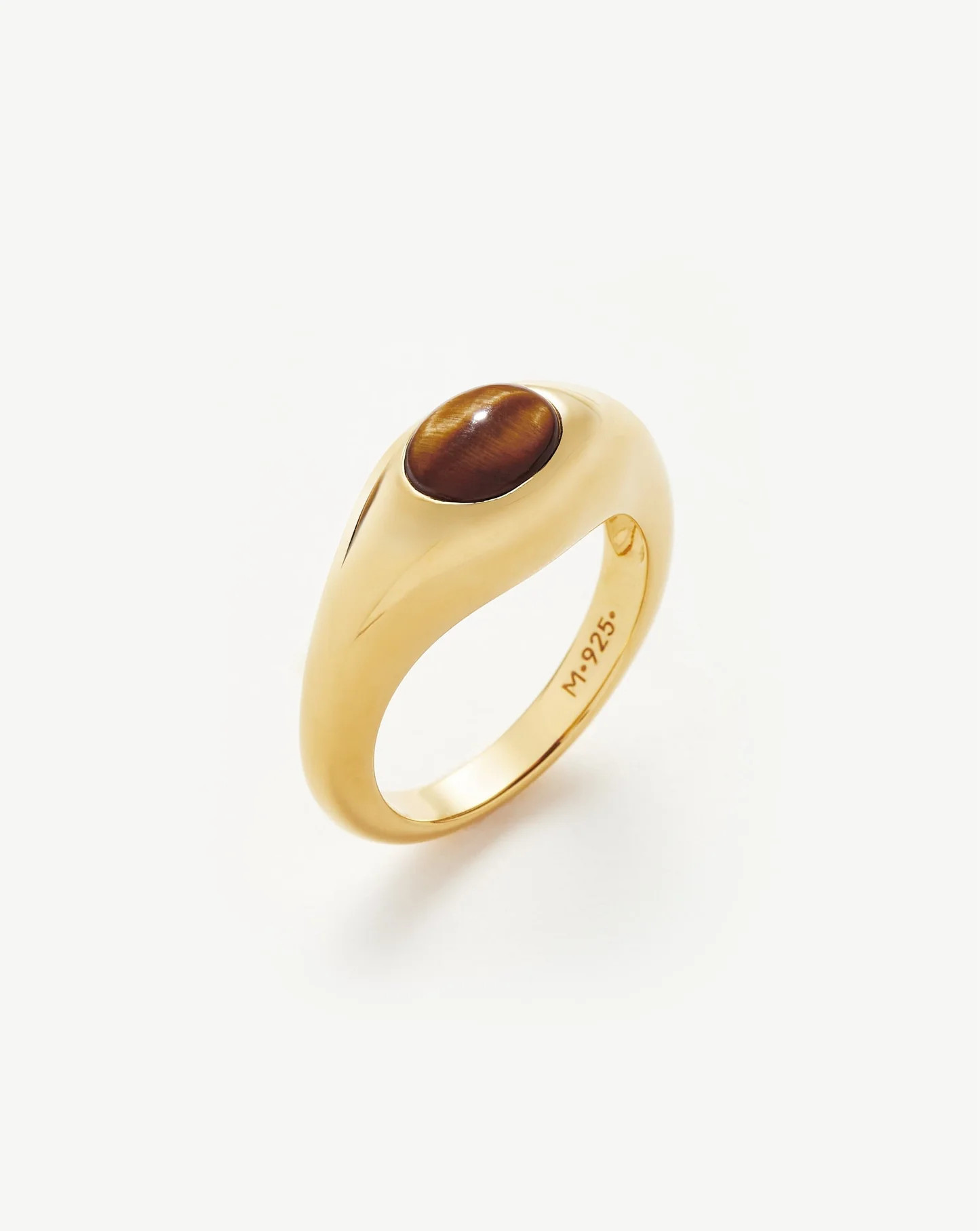 Savi Sculptural Gemstone Stacking Ring | 18k Gold Vermeil/Tiger's Eye | Missoma US