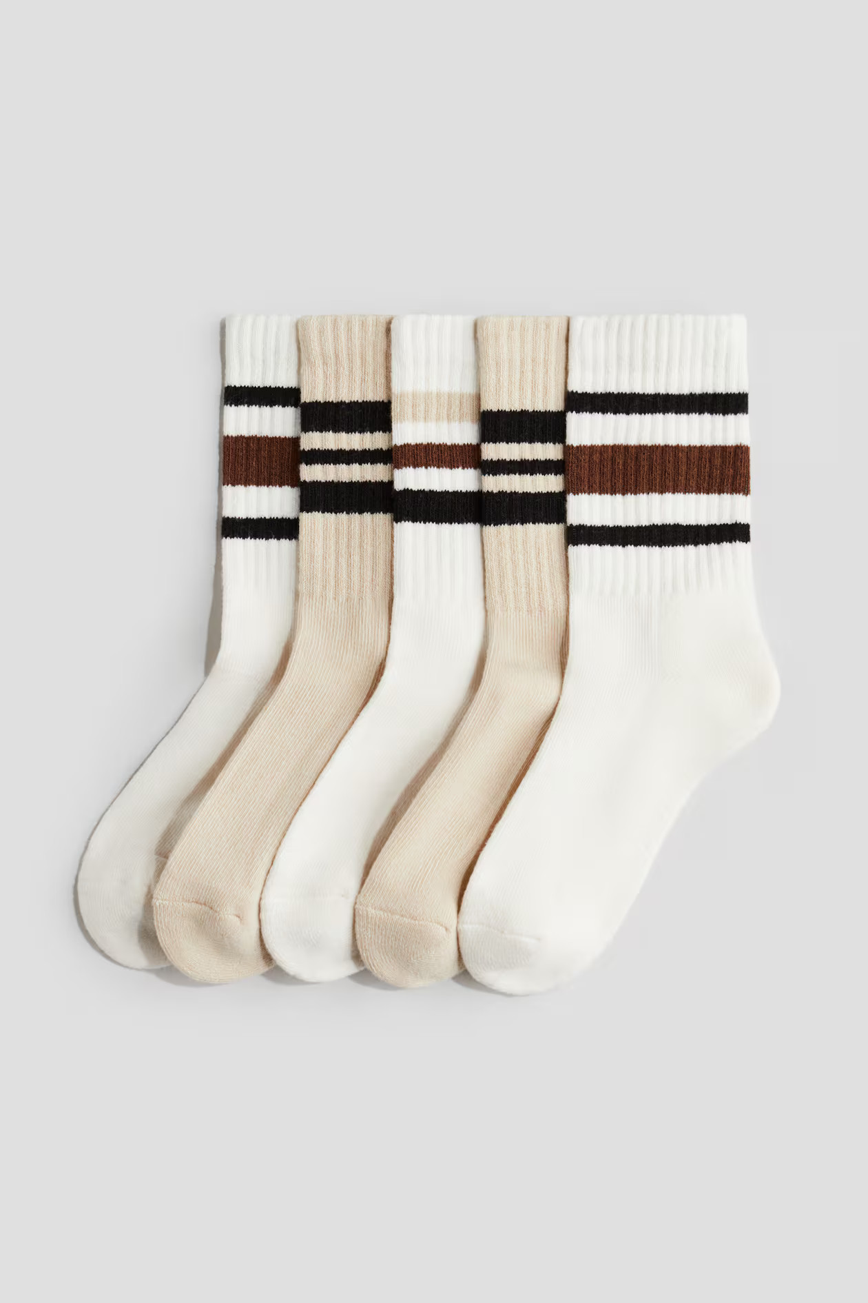 5-pack Ribbed Socks - White/beige - Kids | H&M US | H&M (US + CA)