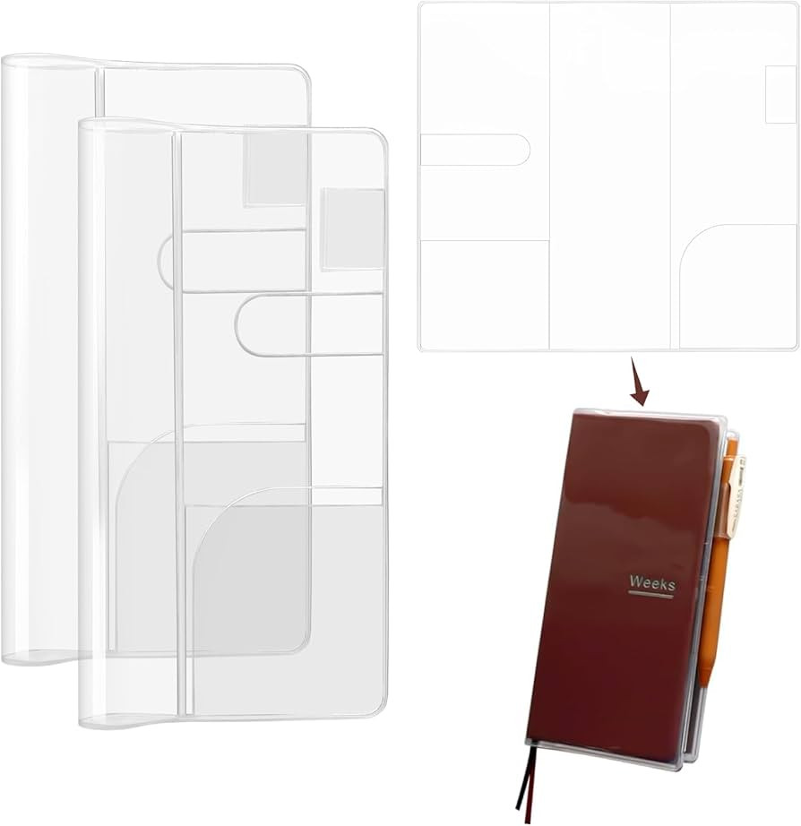 Hobonichi Weeks Cover - 2 PCS 8.19x7.68 Inch Crystal Clear PVC Protective Sleeves for 2026 Planne... | Amazon (US)