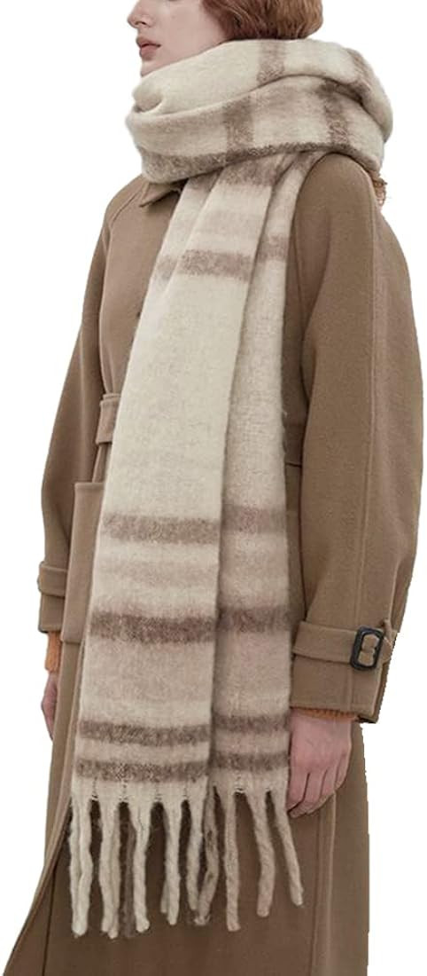 OUNIYA Chunky Plaid Colorful Scarf Large Checked Oversized Scarves Checkered Tartan Cashmere Thic... | Amazon (US)