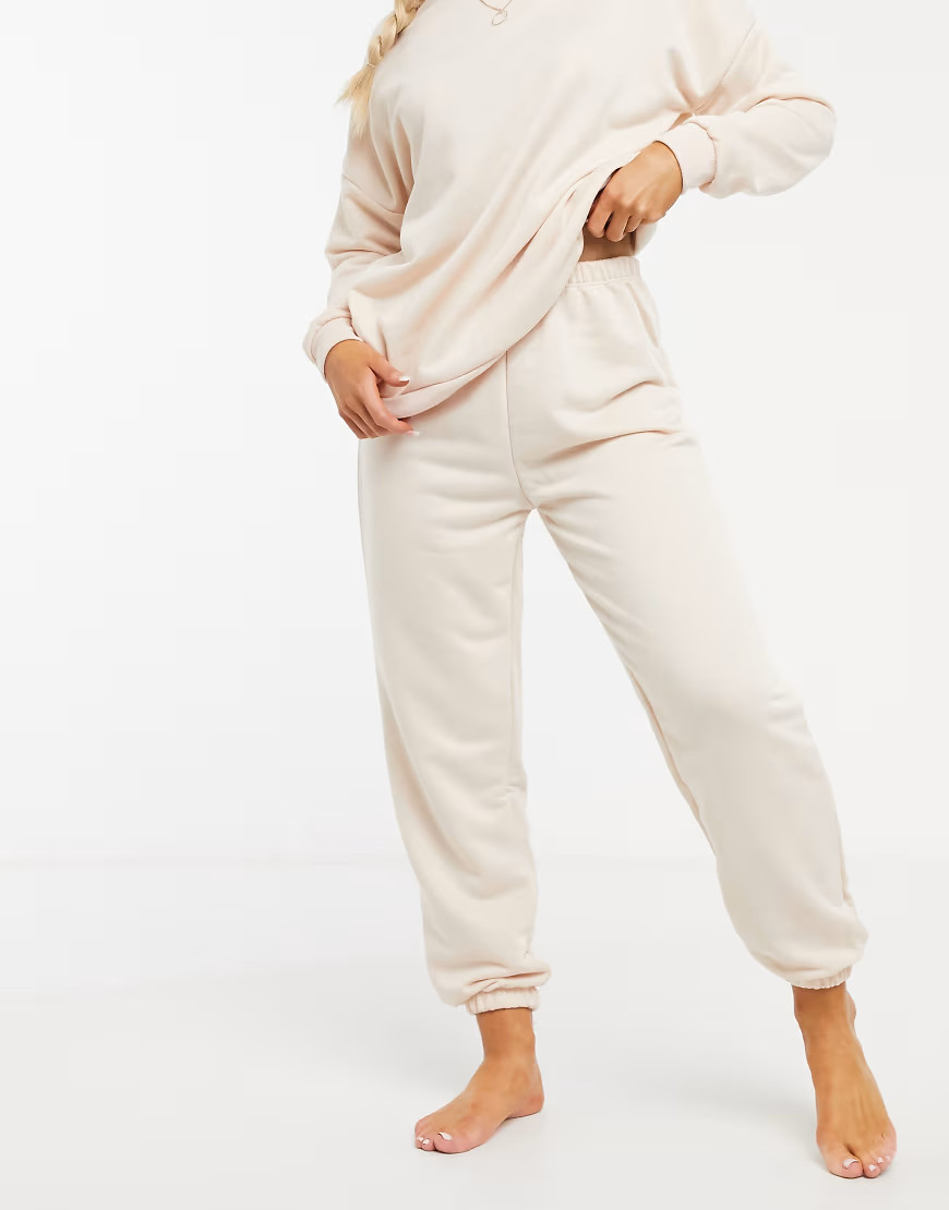 ASOS DESIGN lounge two-piece jogger in stone | ASOS (Global)
