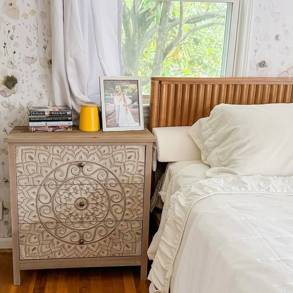 MAISON ARTS 3 Drawer Dresser Modern Household 3 Chest of Drawers Farmhouse Accent Storage Cabinet... | Amazon (US)