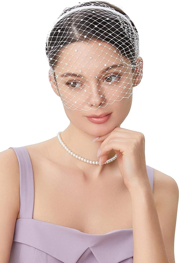 BABEYOND 1920s Flapper Fascinator Mesh Veil Headband Bridal Wedding Tea Party Fascinator Veil wit... | Amazon (US)
