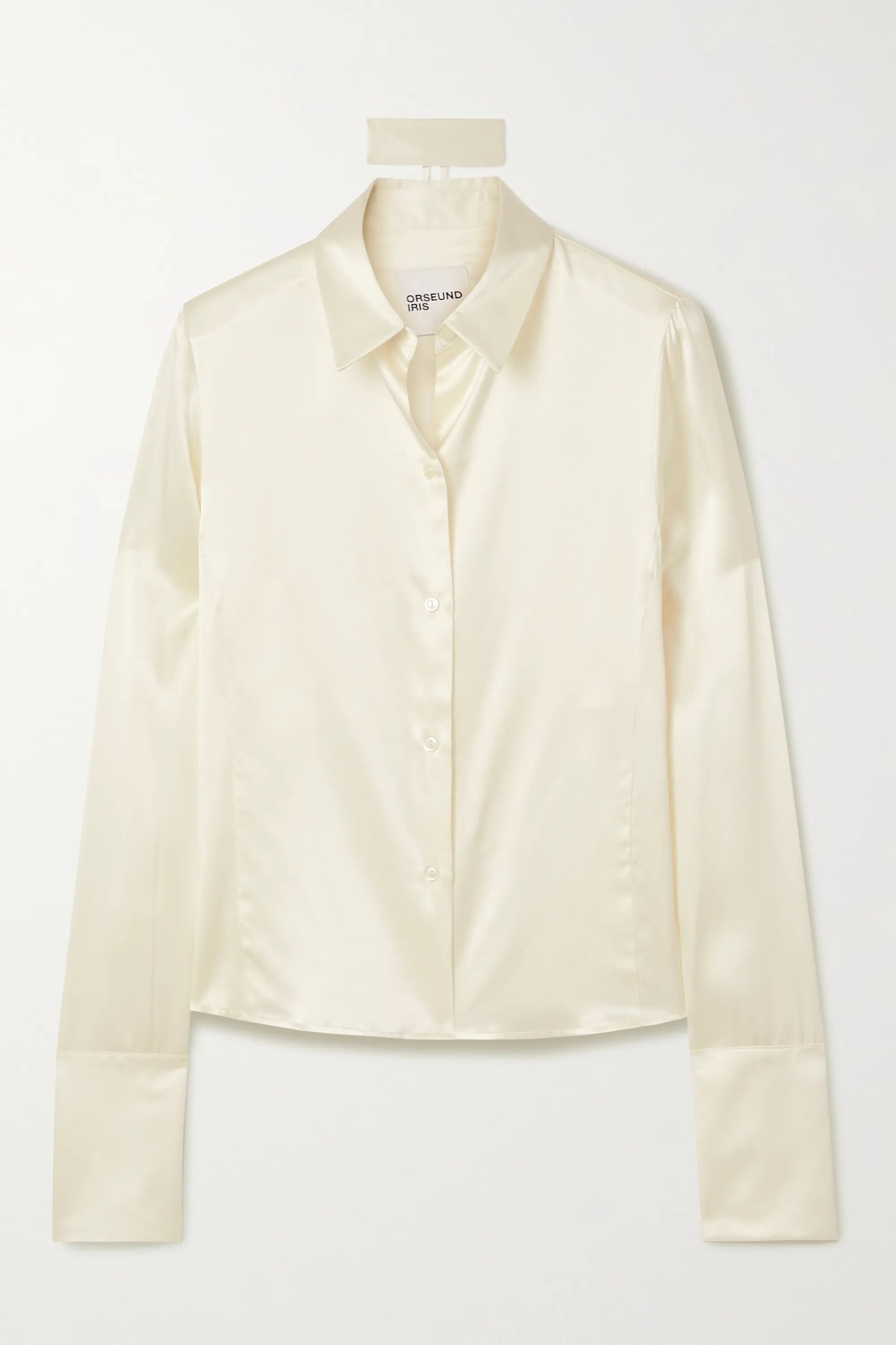 Cream Silk-satin shirt | Orseund Iris | NET-A-PORTER | NET-A-PORTER (US)