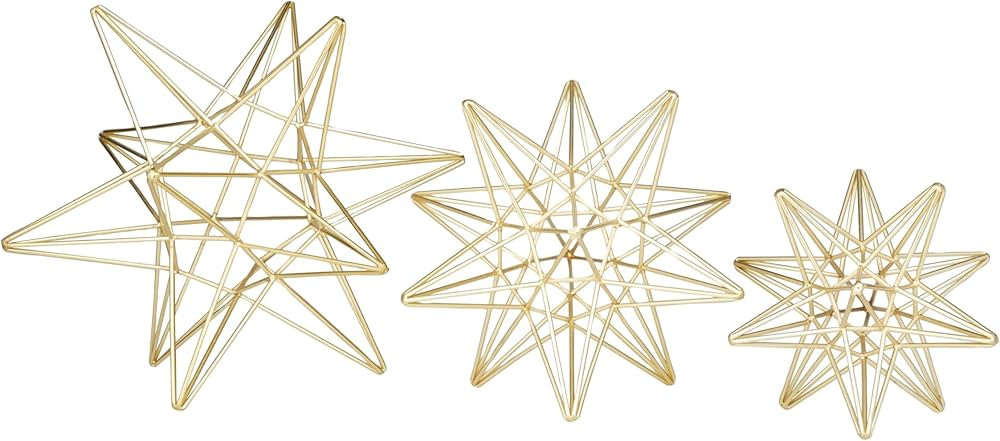 CosmoLiving by Cosmopolitan Metal Star Decorative Sculpture Home Decor Statues, Set of 3 Accent F... | Amazon (US)