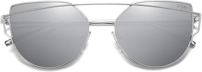 SOJOS Cat Eye Sunglasses for Women Fashion Designer Style Mirrored Lenses SJ1001 | Amazon (US)