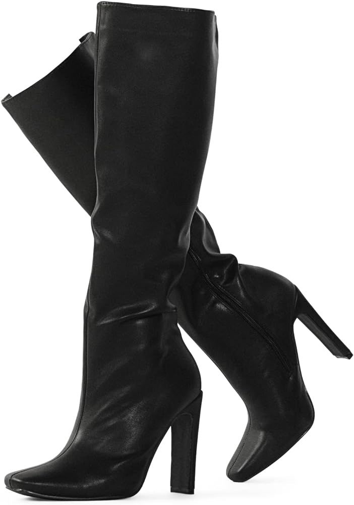 RF ROOM OF FASHION Women's Square Toe Knee High Dress Boots (Regular Calf) | Amazon (US)