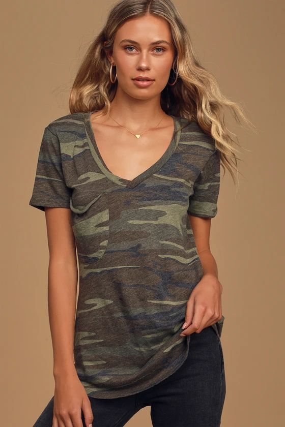 At Attention Green Camo Print Tee | Lulus (US)