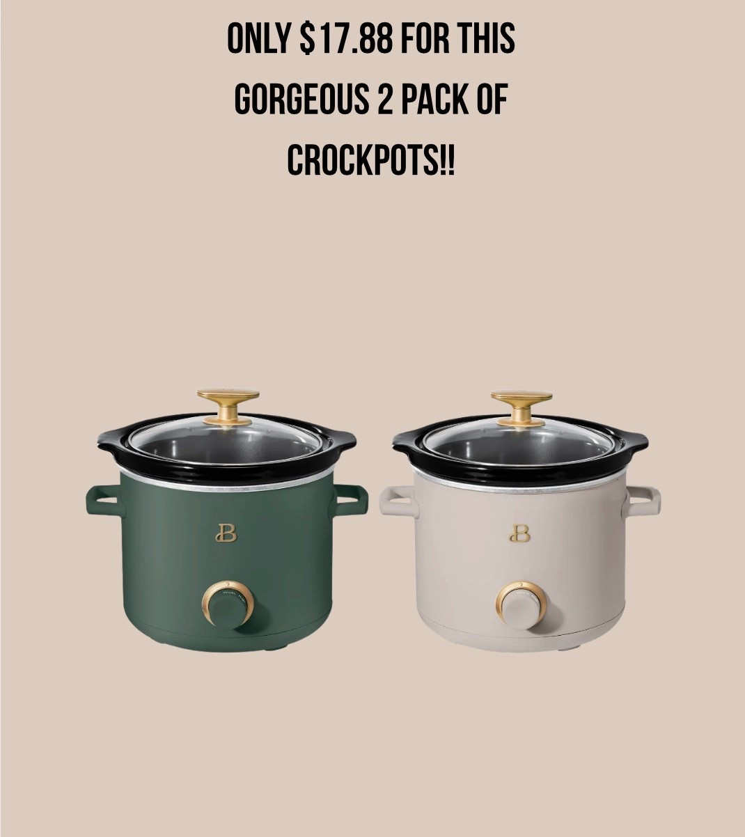 How gorgeous are these?? A 2 pack of crockpots for only $17.88?! What a steal! These are originally $39! Perfect for the holidays, parties, or showers!! Cook up something good while keeping your counters looking sleek! 

#LTKSaleAlert #LTKGiftGuide #LTKFindsUnder50