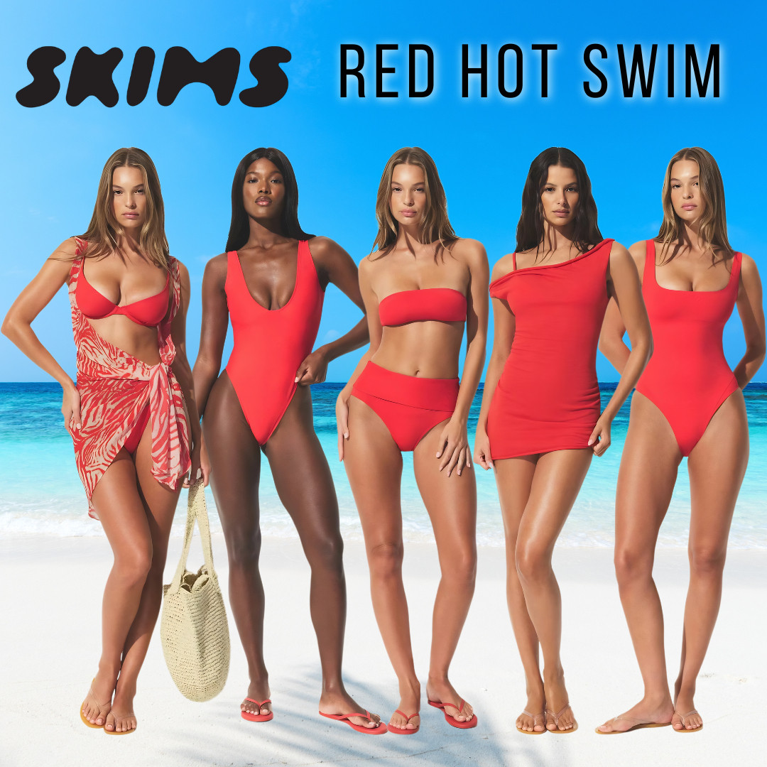 SKIMS | Most Wanted Swimwear | Red HOT ☀️ 

SKIMS Carmine Red swim is getting all the attention for a reason — this is the kind of red swimsuit that makes the whole vacation outfit feel done. 

I pulled together the Carmine Red pieces I’d shop first because this color is bold, flattering, and photo-ready without needing much styling. 

If you want swimwear that feels sleek, sculpted, confident, and expensive-looking, this is the drop I’d check before sizes start disappearing.

The key with SKIMS swim is knowing what to grab first. Start with the pieces you’ll actually wear on repeat: the red one-piece, the bandeau bikini, the classic bikini separates, the swim skirt, and the coverup pieces that turn it into a full resort outfit.

Why these are worth checking:
- Carmine Red pops instantly in vacation photos
- SKIMS swim has that sleek, minimal, sculpted look
- Red swim feels bold but still timeless
- Easy to style into a full beach-to-resort outfit
- Perfect for mixing with black, white, linen, gold jewelry, and neutral sandals
- Great if you want one swim color that feels confident and not basic

Perfect for: resort trips, beach vacations, pool days, cruises, girls trips, bachelorette weekends, honeymoons, lake weekends, tropical vacations, summer swimwear, red bikinis, red one-piece swimsuits, SKIMS swim, and elevated vacation packing.

Fourth of July weekend is exactly why I’d grab Carmine Red now — it gives festive red swim without feeling costume-y, and it still works all summer for vacations, pool days, beach trips, cruises, and resort outfits.

↓ Everything is linked!

#LTKActive #LTKSaleAlert #LTKSwim