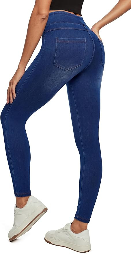 IUGA Stretchy Jeans for Women High Waist Jeggings Tummy Control Skinny Jeans Pull on Leggings wit... | Amazon (US)
