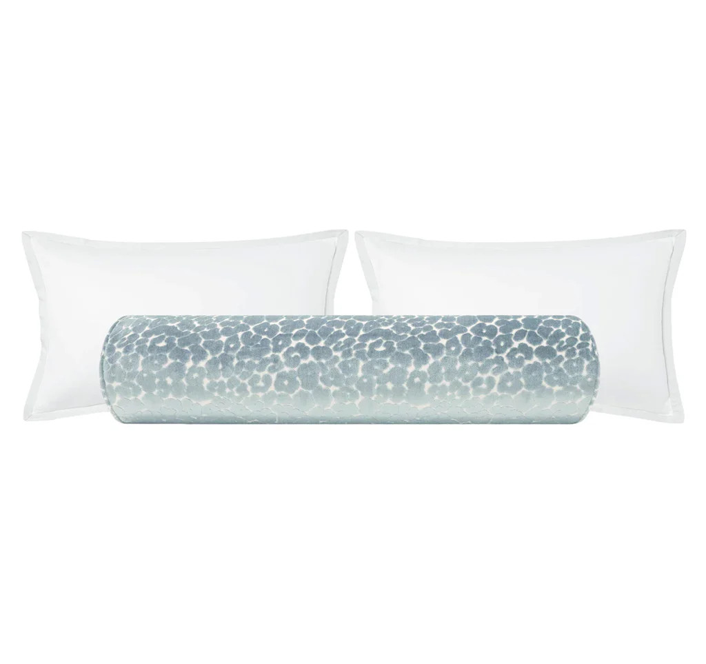 THE BOLSTER :: LEOPARD CUT VELVET // CERULEAN BLUE | LITTLE DESIGN COMPANY