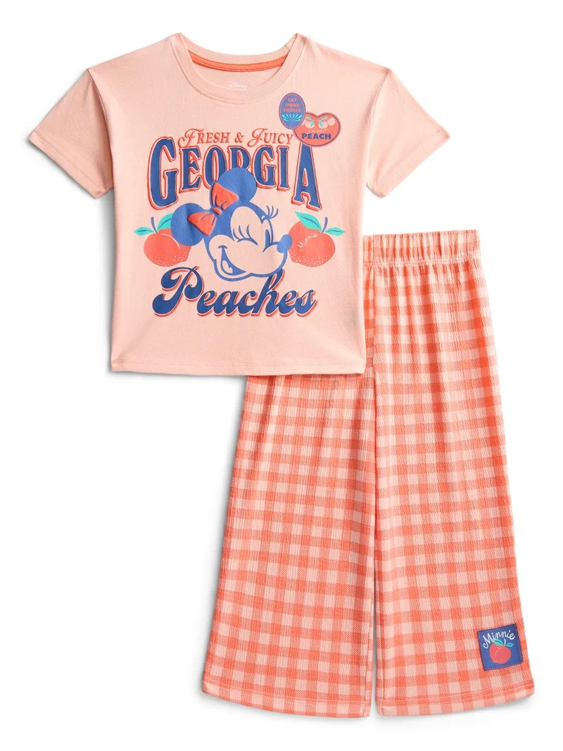 Minnie Mouse Toddler Girls Graphic Tee and Print Pants Set, 2-Piece, Sizes 12M-5T | Walmart (US)