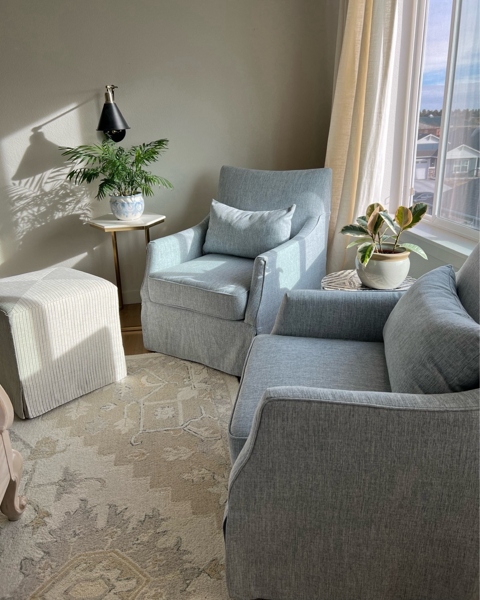 My blue upholstered swivel chairs are back on sale! I sit and do work in them everyday. And my 9x12’ rug is still on sale too!

Slipcovered linen look ottoman, neutral creamy wool medallion rug, accent chairs, bedroom, living room  

#LTKhome #LTKsalealert