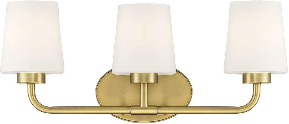 Savoy House 8-4090-3-322 Capra Warm Brass 3-Light Bathroom Vanity Light (22" W x 9" H) | Amazon (US)