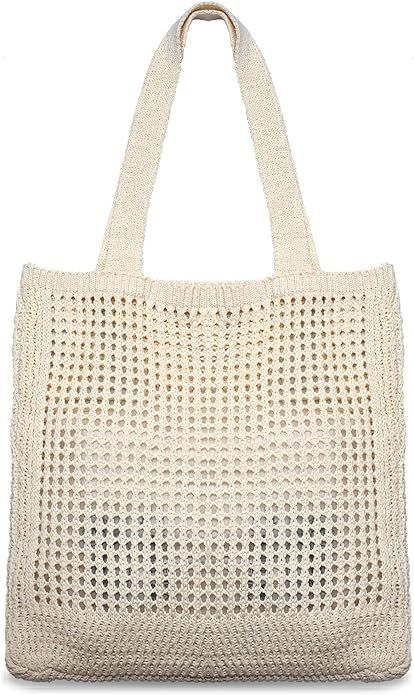 JISONCASE Straw Woven Bag, Cute Handmade Tote bag, Hollow Beach Bags for Women, Fashion Shoulder ... | Amazon (US)