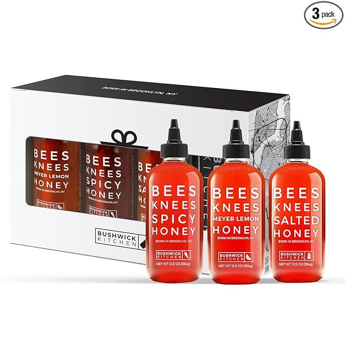 Bushwick Kitchen Bees Knees Honey Sampler Gift Box, Set Includes Spicy Honey, Meyer Lemon Honey, ... | Amazon (US)