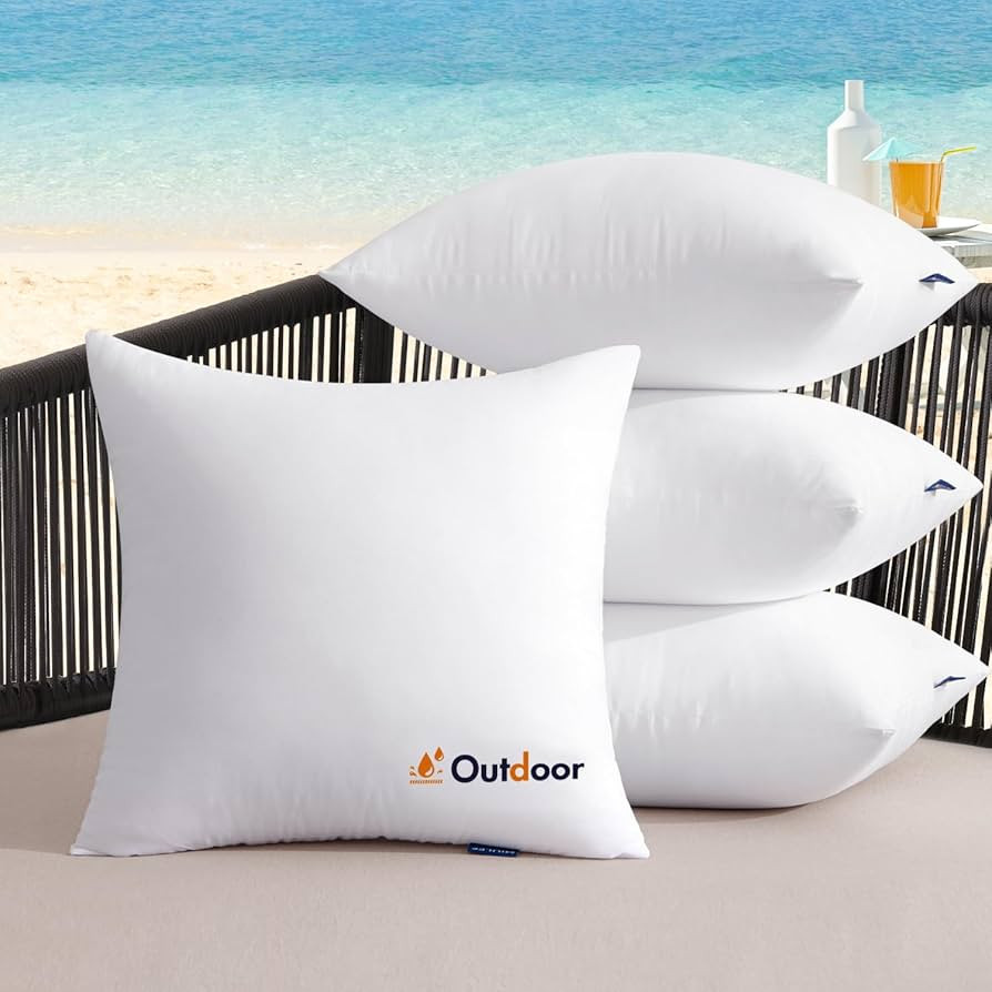 MIULEE Outdoor Pillows Set of 4 18x18 Waterproof Throw Pillow Inserts, Decorative Water Resistant... | Amazon (US)