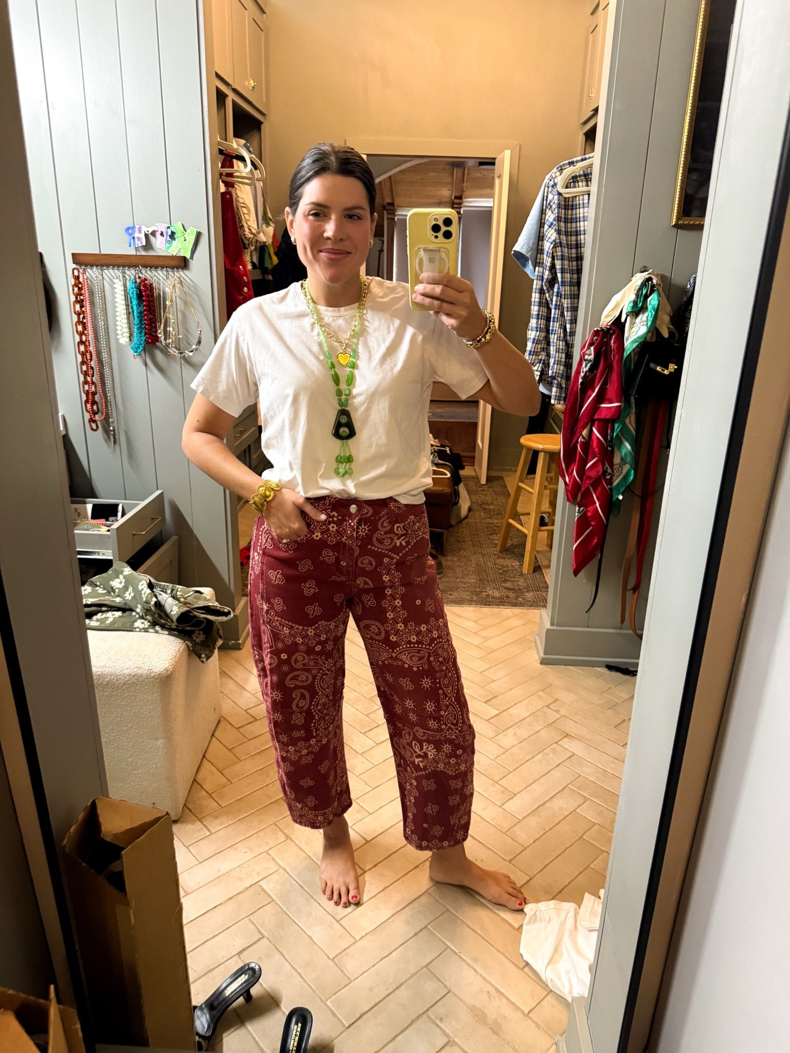 Favorite barrel leg patterned pants for fall!