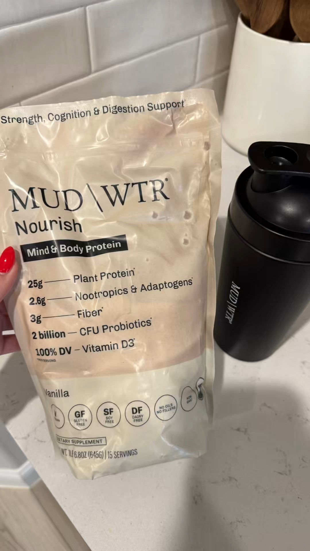 Mud Watr’s newest vanilla protein powder! Use code SUMMER for a discount off their starter kits ✨ 25 grams of protein plus functional mushrooms, nootropics, and probiotics! #MUDWTR

#LTKFamily #LTKActive #LTKHome