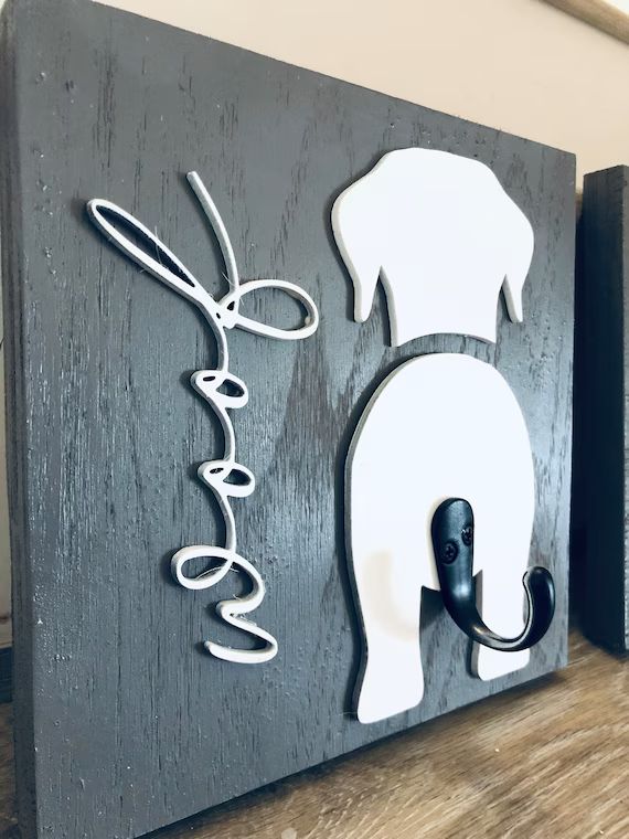 Cute and Personalized Laser Cut Wood - Dog Leash Holder - Home Decor - Dog Names - Fur Baby - Man... | Etsy (US)