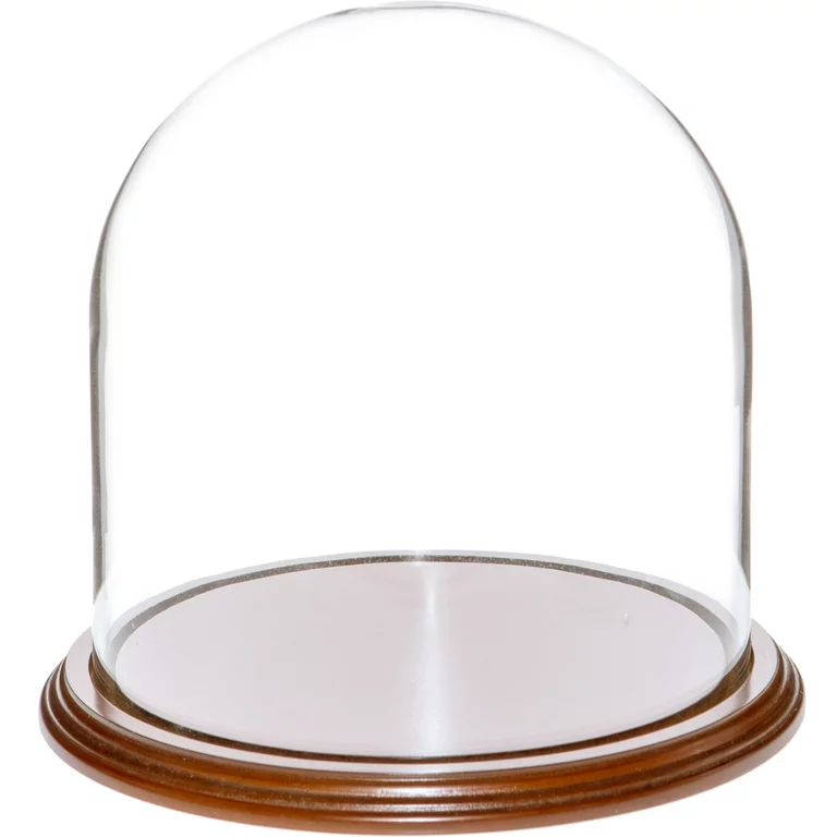 Plymor 8" x 8" Glass Display Dome Cloche (Walnut Veneer Base) | Walmart (US)