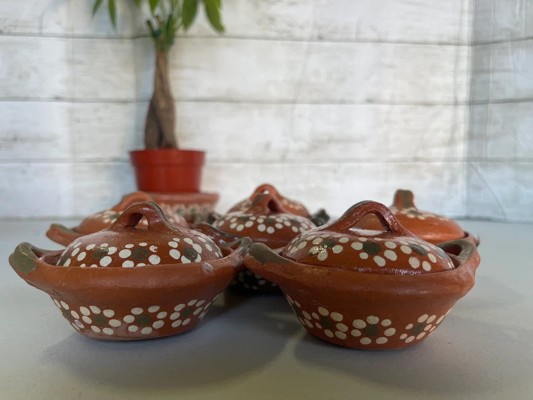 Mini Cazuelita Arrocera De Barro 8-9cm-2pc Set/mexico Mini Clay Casserole Lead Free - Etsy | Etsy (US)