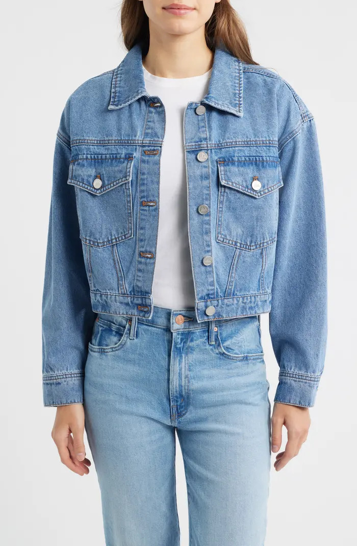 CITY BLUES Patch Pocket Crop Denim Jacket | Nordstrom | Nordstrom