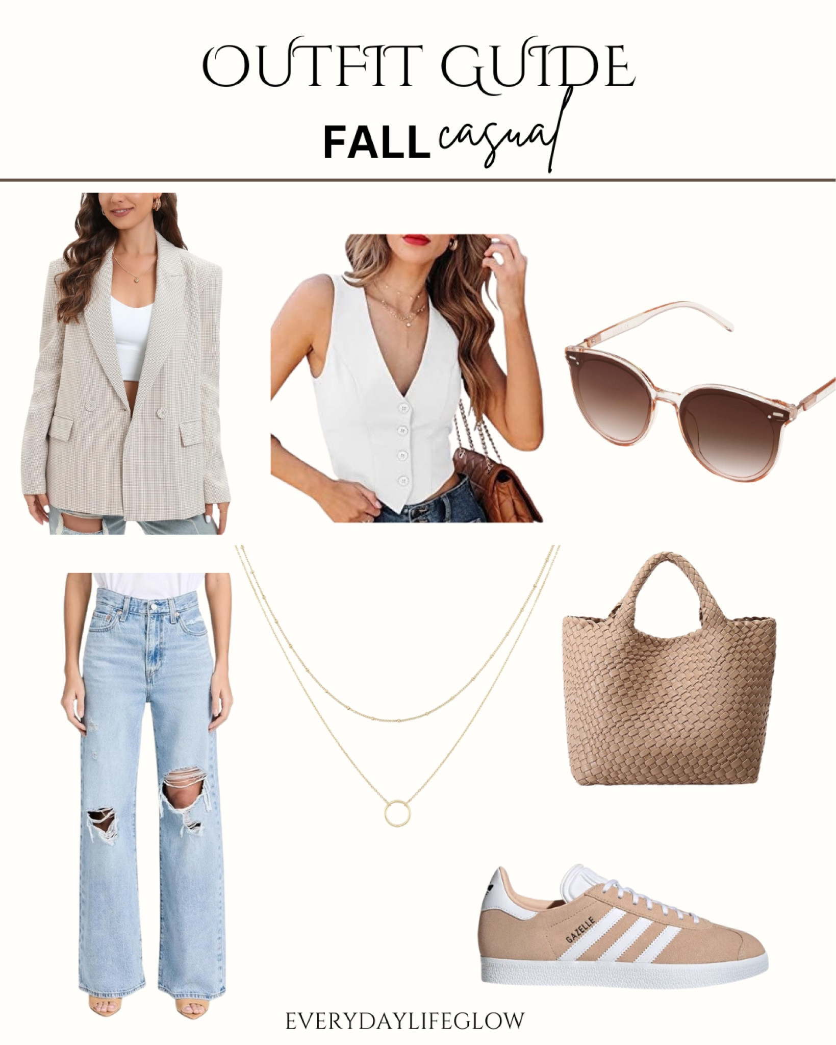 Women’s Fall Casual Outfit 
Fall fashion outfit ideas

Fall fashion / wide leg jeans | plaid jacket | Amazon Fashion | crossover bag | white sneakers | ray ban glasses 

#fallfashion2024 #womensfashion #falloutfit #falloutfitideas #fallfashiontrend 
#amazonfashion #ootd 

#LTKStyleTip #LTKOver40 #LTKParties