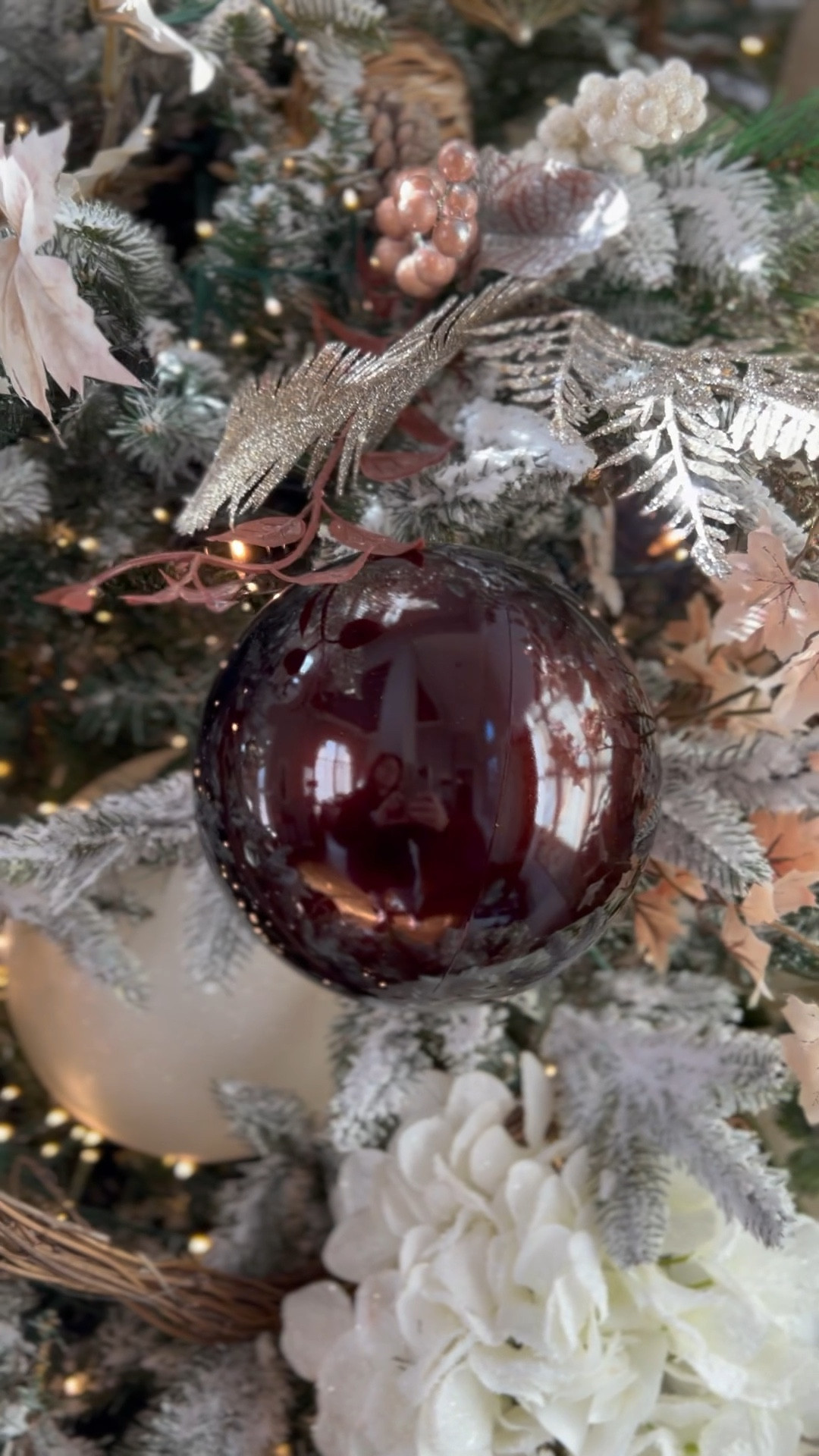 Beautiful 6 inch chocolate ball ornament in candy apple finish.  I used 12 on my Owl Be Home for Christmas tree.

#LTKhome #LTKSeasonal #LTKHoliday