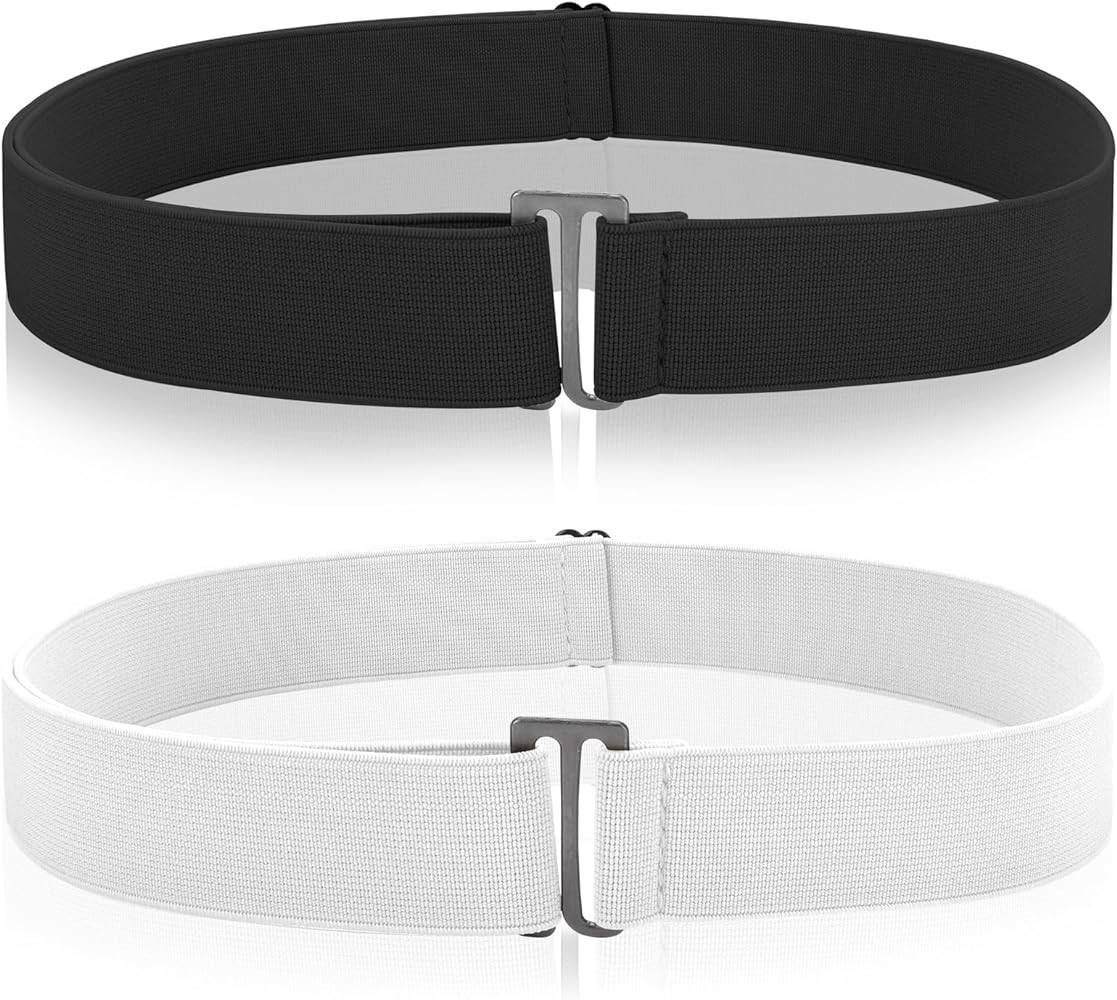 2PCS No Show Women's Stretch Belt Invisible No Show Invisible Belt Women Elastic Stretch Waist Be... | Amazon (US)