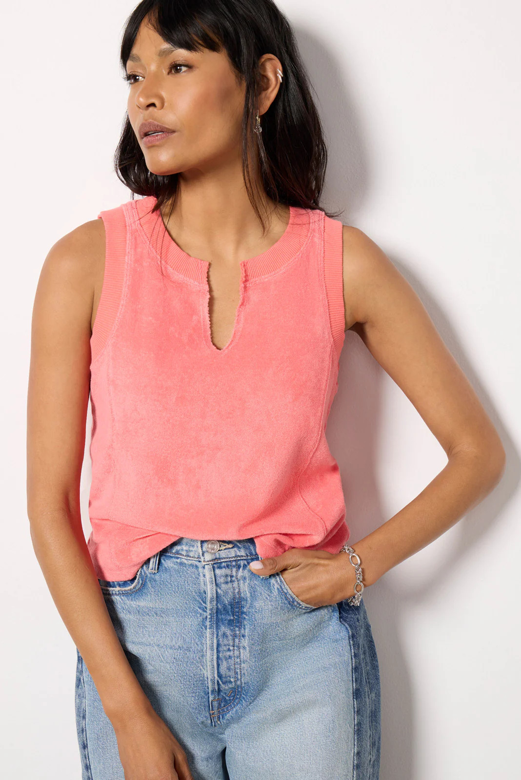 Split Neck Terry Tank | Evereve