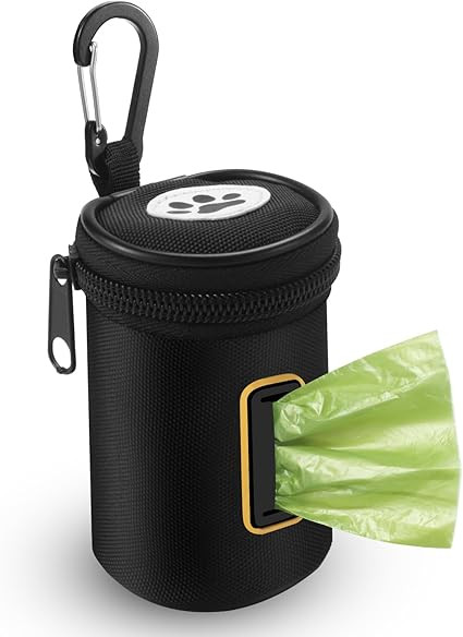 Dog Poop Bag Holder for Leash - Doggy Poop Waste Bag Dispenser Zipper Pouch with Carabiner Clip, ... | Amazon (US)