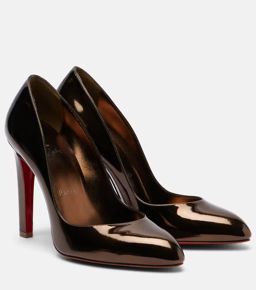 Christian Louboutin Fannylove 100 metallic leather pumps | Mytheresa (US/CA)