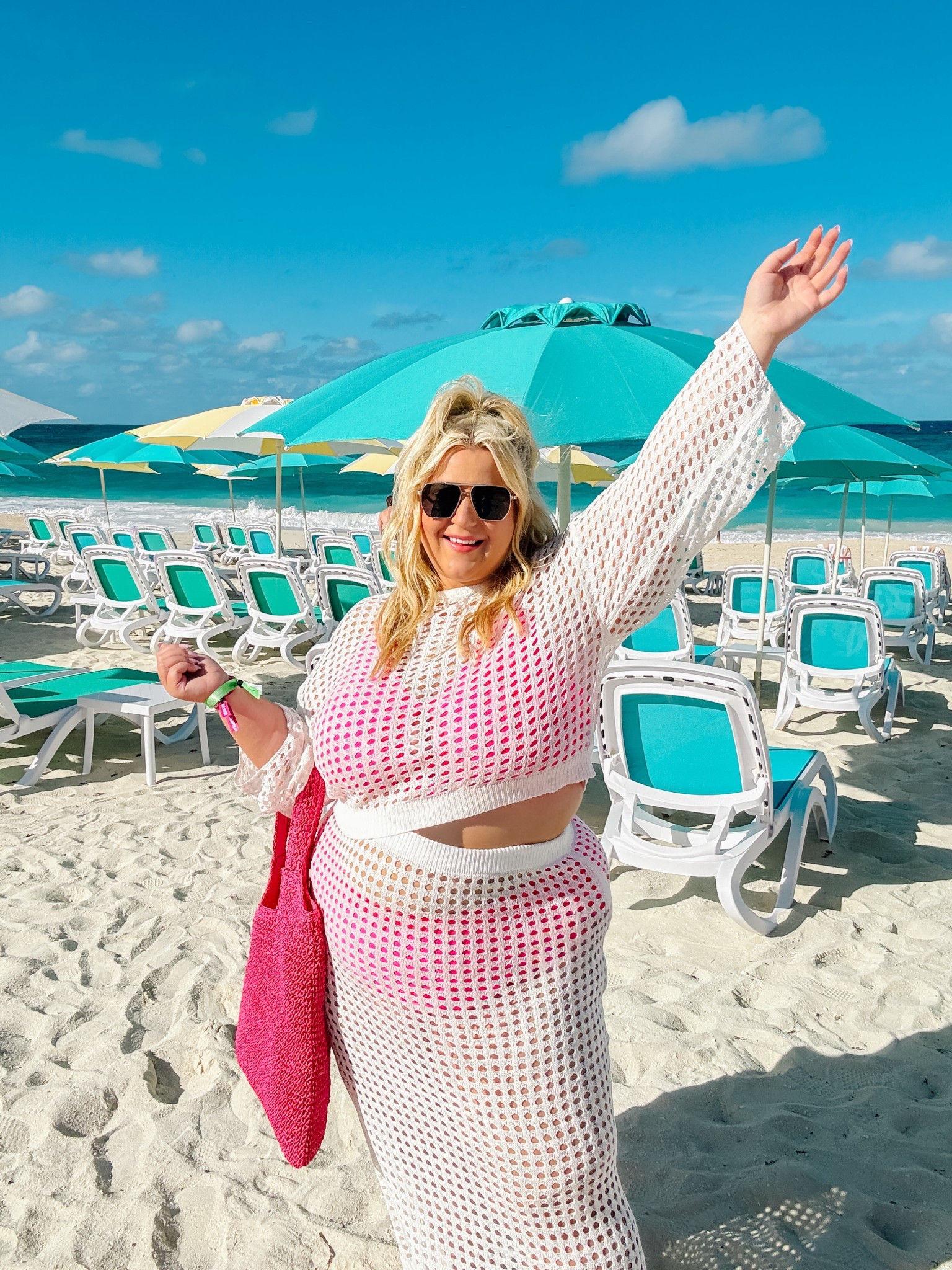 Plus size swim outfit, 3x coverup and size 22 swimsuit 👙  

#LTKPlusSize #LTKMidsize #LTKTravel