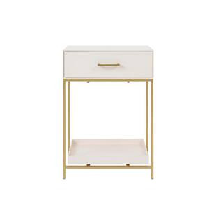 StyleWell Fendale 1 Drawer Ivory Wood Nightstand (18.11 in W. X 26 in H.) BS1807223-GIVR - The Ho... | The Home Depot