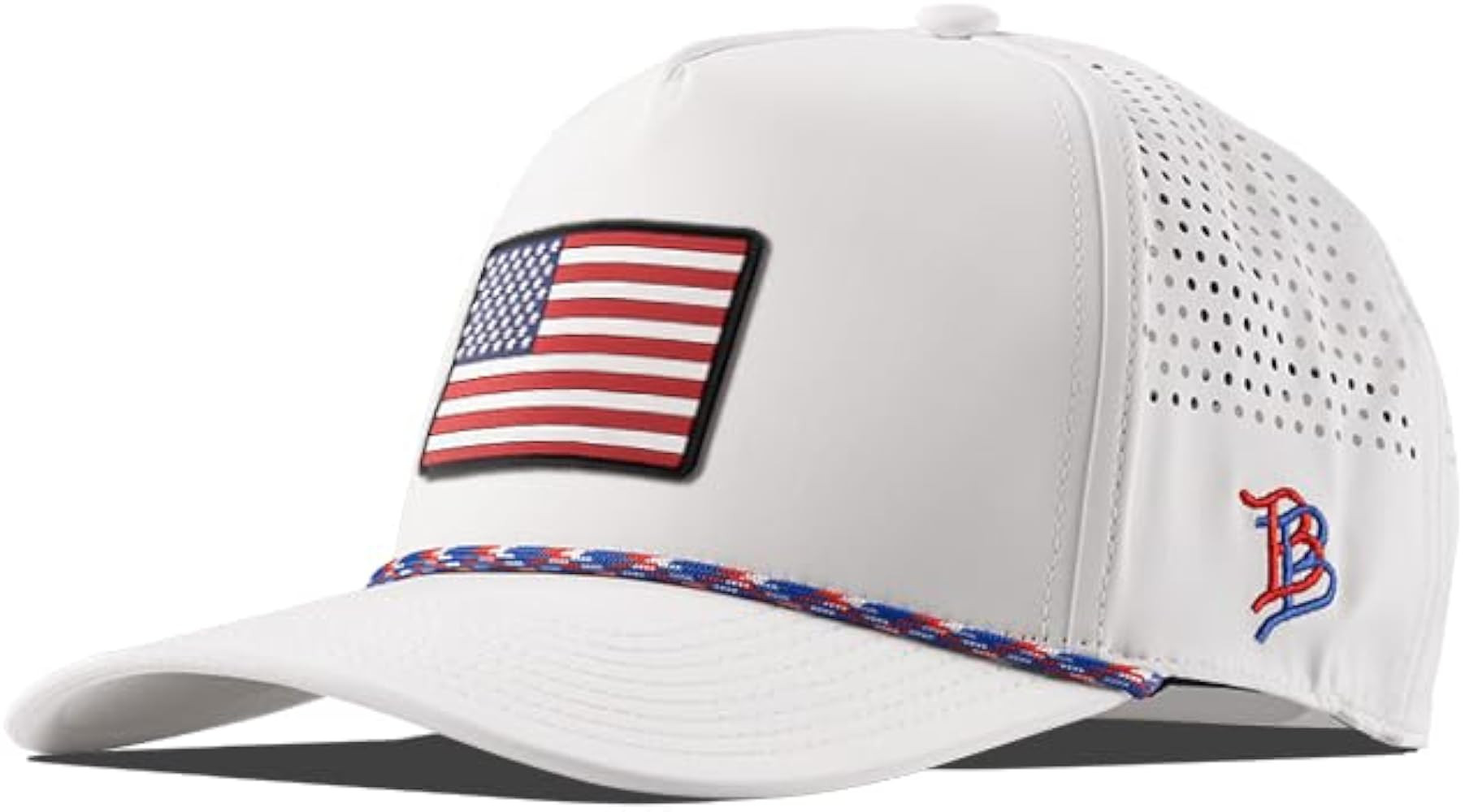 Branded Bills Old Glory PVC Curved 5 Panel Rope Hat, Fits 7-7 7/8, Adjustable Snapback | Amazon (US)