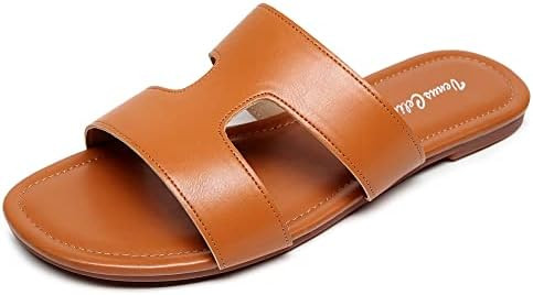 VenusCelia Women's H Band Wide Flat Sandal | Amazon (US)