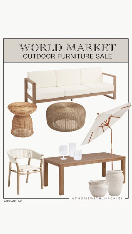 World Market outdoor furniture sale! Patio furniture / Outdoor Dining Table / Outdoor Living / Ottoman / Accent Chairs 

#LTKSaleAlert #LTKStyleTip #LTKHome