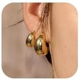 2/3 Pairs Chunky Gold Earrings for Women Trendy, 14K Gold Plated Statement Earrings for Women Big... | Amazon (US)