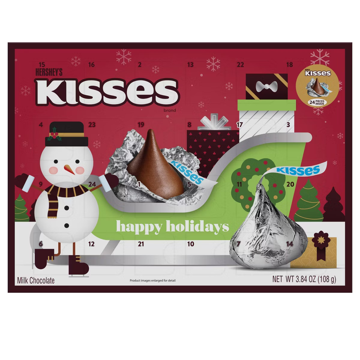 Hershey's Kisses Christmas Advent Calendar - 3.84oz | Target