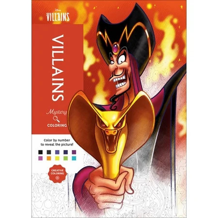 Disney Mystery Coloring: Disney Villains: A Color by Number Book, 128 pages (Paperback) | Walmart (US)