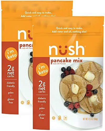 KETO Pancake Mix by Nush Foods (Original) – (2 Pack) - Gluten Free, Grain Free Snacks, Paleo Pa... | Amazon (US)