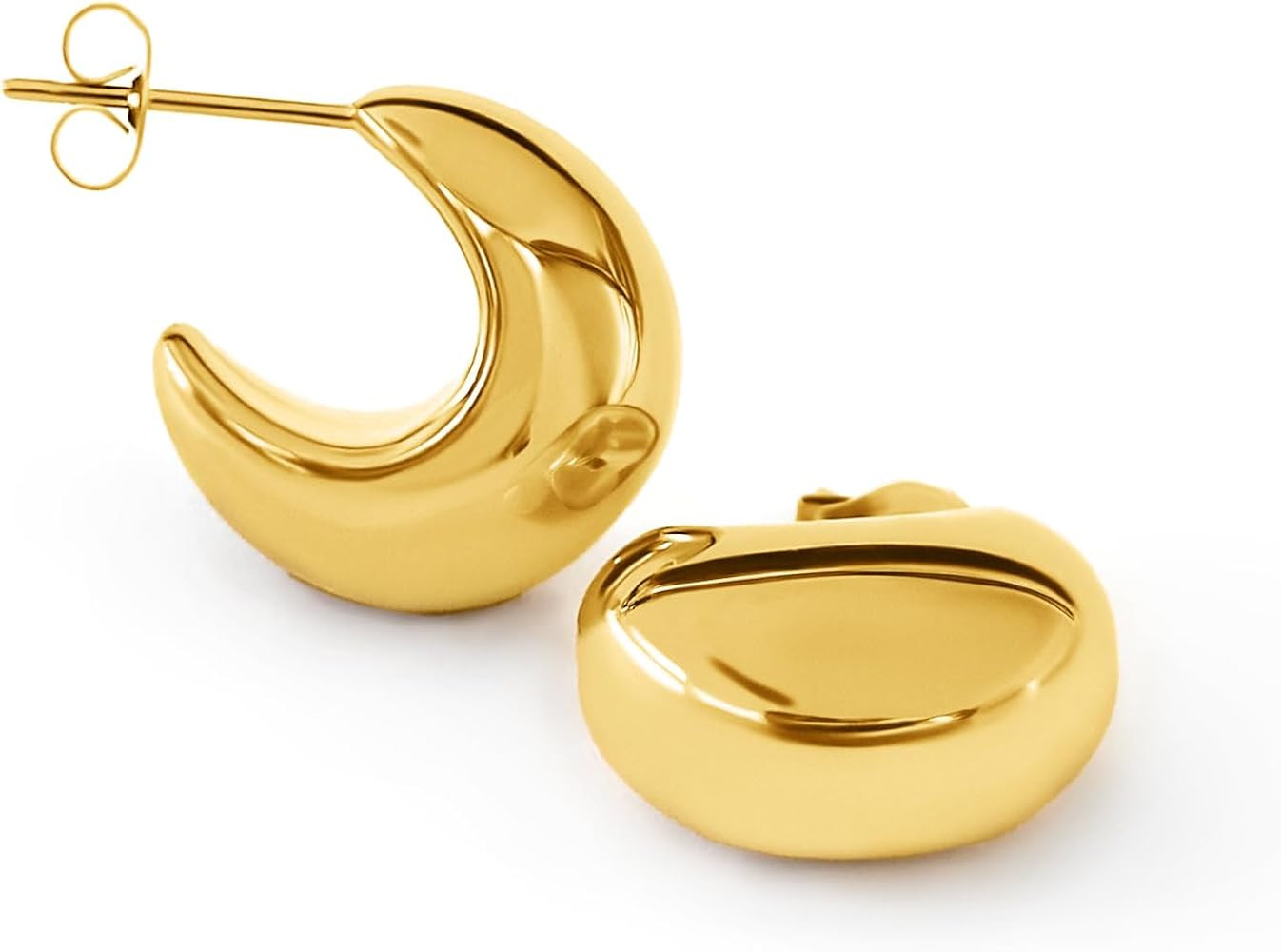 Altitude Boutique 18kt Gold Chunky Bubble Hoop Earrings For Women | Gold Plated Hollow Earrings |... | Amazon (US)