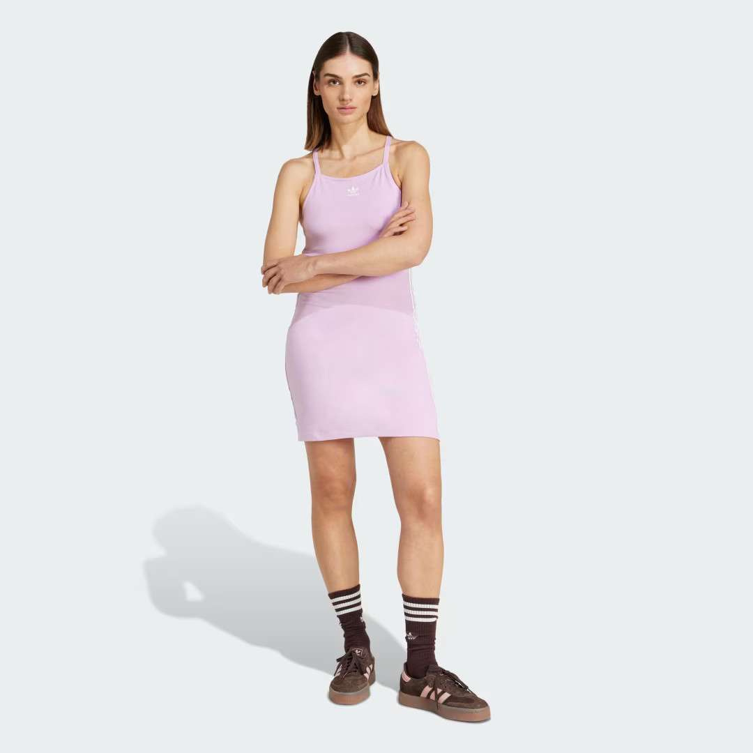 adidas 3-Stripes Mini Dress Light Orchid L Womens | adidas (US)
